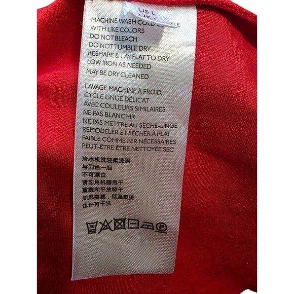 Anthropologie Top Womans Large Red Cressida Mock Neck Tank Ruffle Resort - Picture 8 of 9